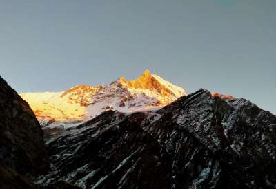 Mt, Manaslu as seen during the manaslu circuit trek