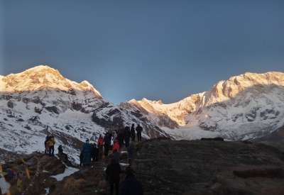 Manaslu Circuit trek , early morning Mt. manaslu