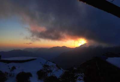 sunset on Mardi himal route