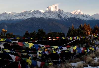 Annapurna range view on the trek route