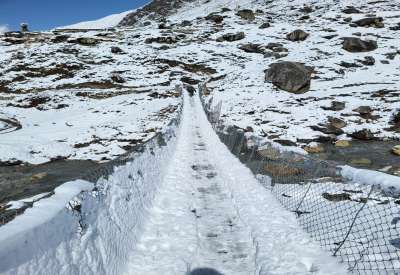 snow fall at Tsum valley