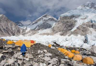 what are the flags at everest base camp?