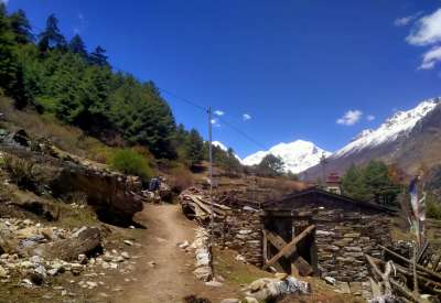 Tourist engoying the Manaslu Circuit trek