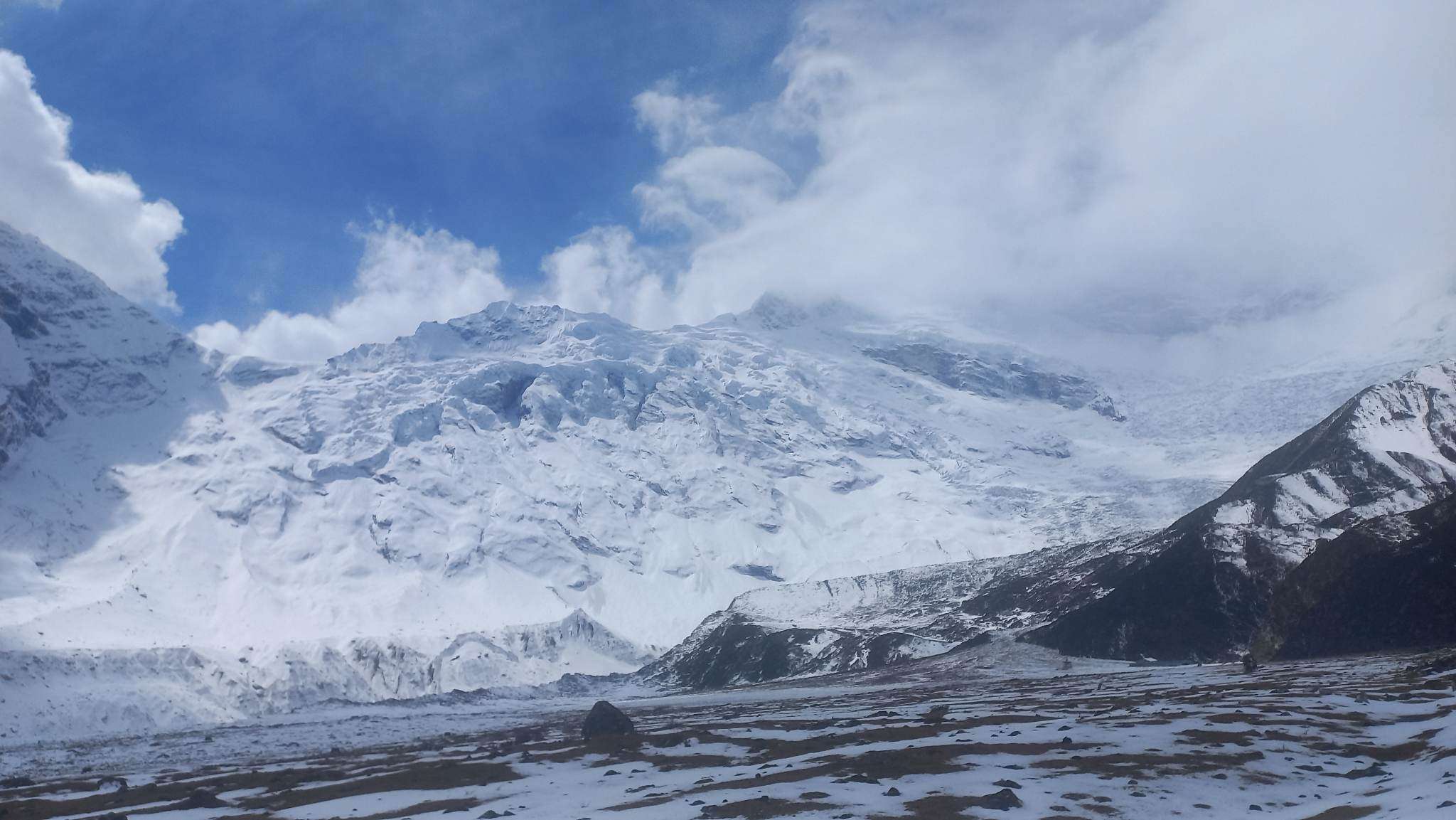 Mt. Manaslu on the Manaslu Circuit Trek