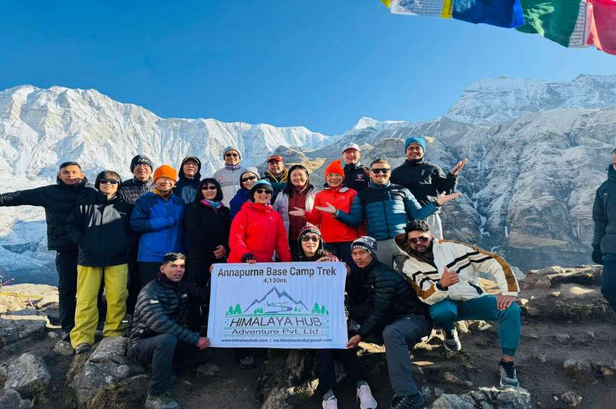 Trekkers in Annapurna base camp
