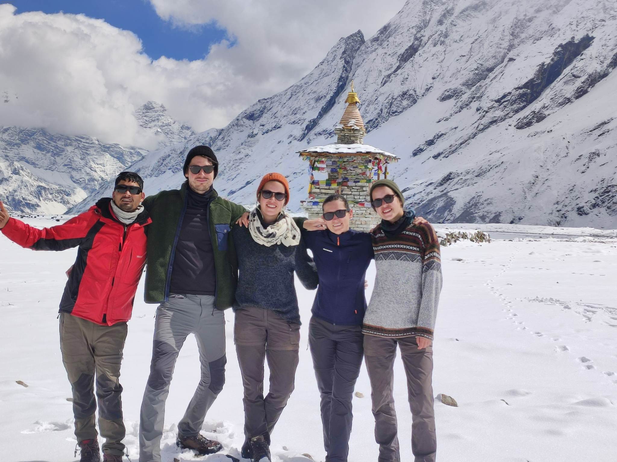 tourists enjoying at manaslu region during manaslu circuit trek