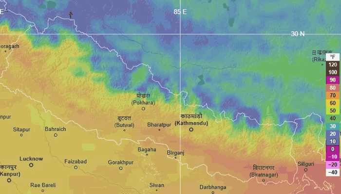 nepal climate map